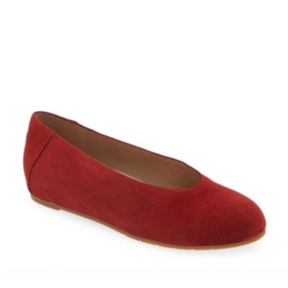 Eileen Fisher Red Suede Flats